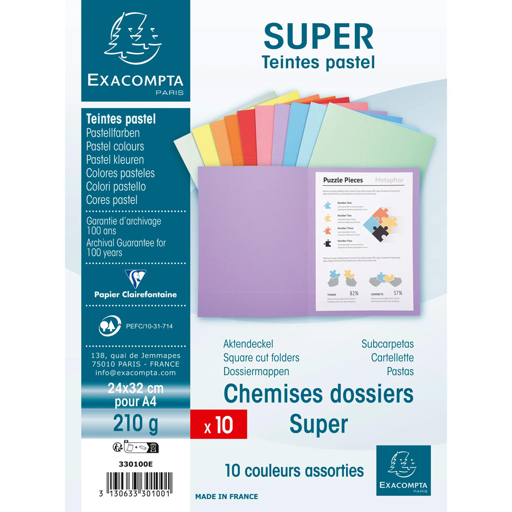 Exacompta Super 210 Assorted Colour Folder 10 Pack Image 8