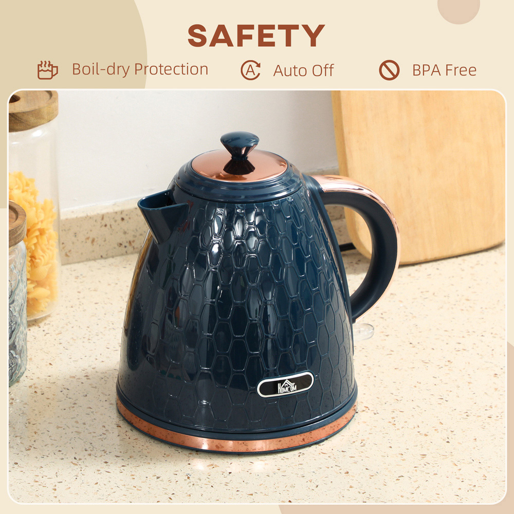 HOMCOM Dark Blue 1.7L Fast Boil Electric Kettle 3000W Image 6