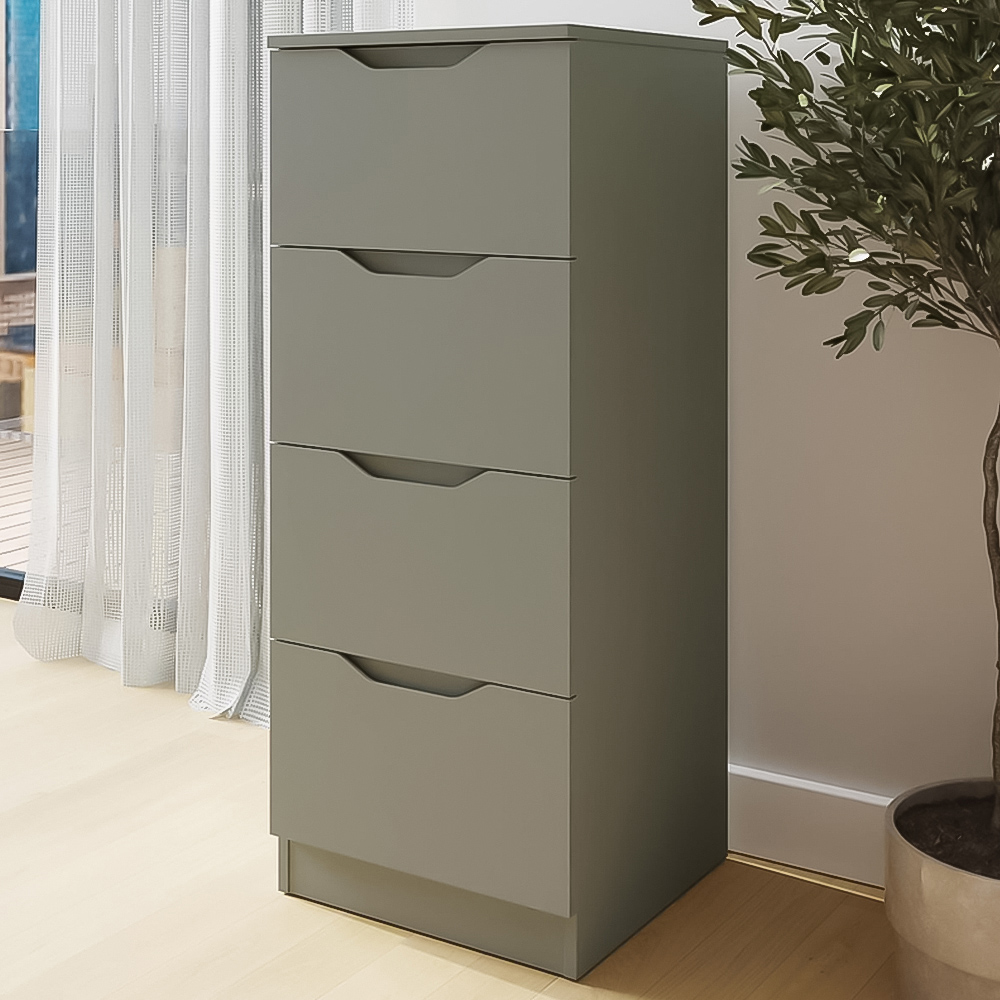 FWStyle Luno 4 Drawer Green Modern Chest of Drawers Image 1