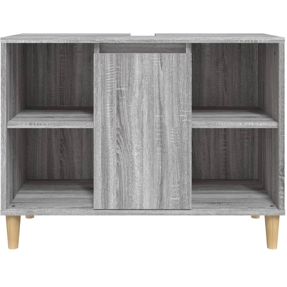 vidaXL Single Door 4 Open Shelf Grey Sonoma Bathroom Sink Cabinet Image 5