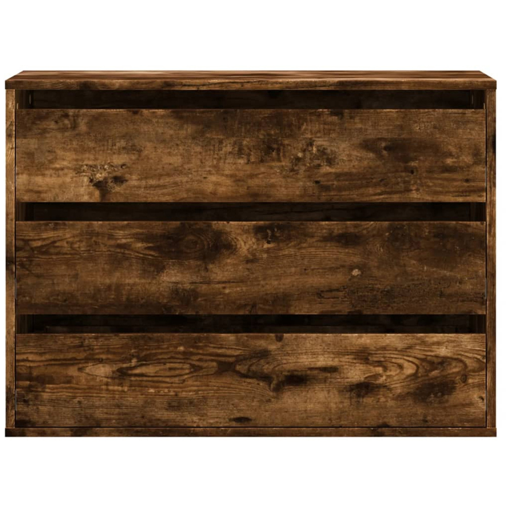 vidaXL 3 Drawer Smoked Oak Wooden Chest of Drawers Image 3