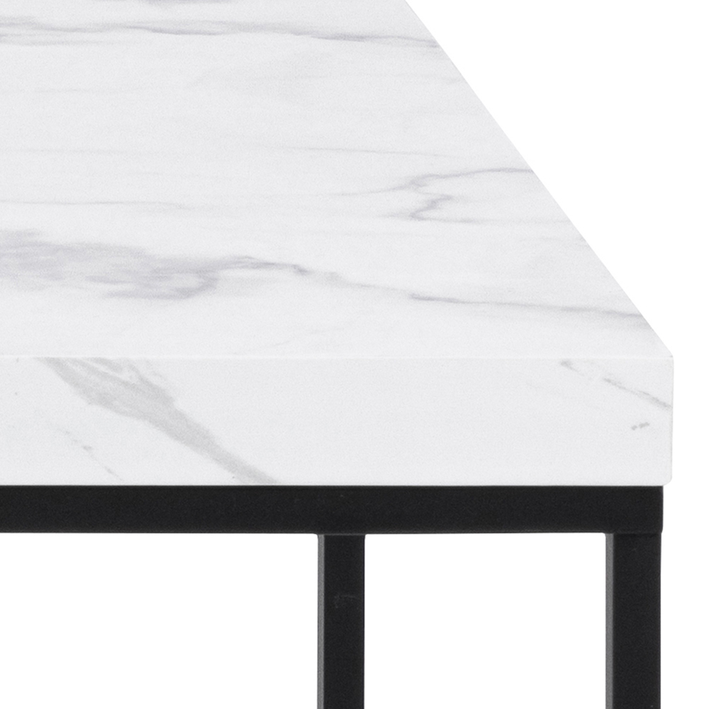 Florence Barossa White Marble Carrara Top Rectangular Coffee Table Image 5