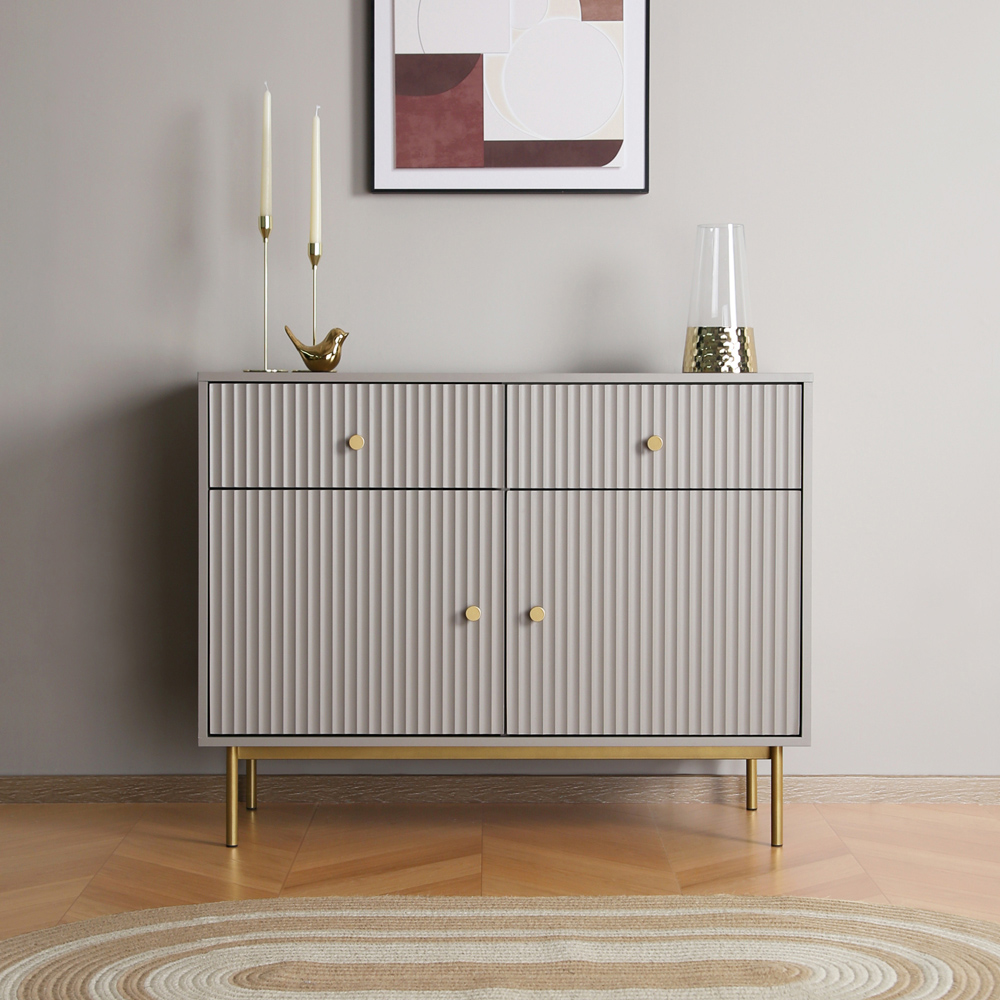 Devon 2 Door 2 Drawer Grey Cabinet Image 3