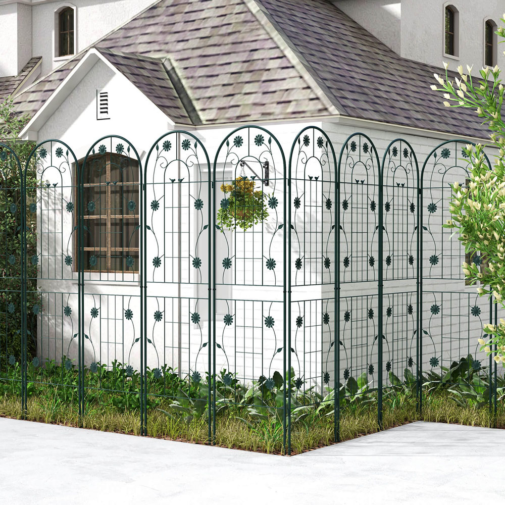 Costway Green Metal Garden Trellis 180 x 50cm 2 Pack Image 3