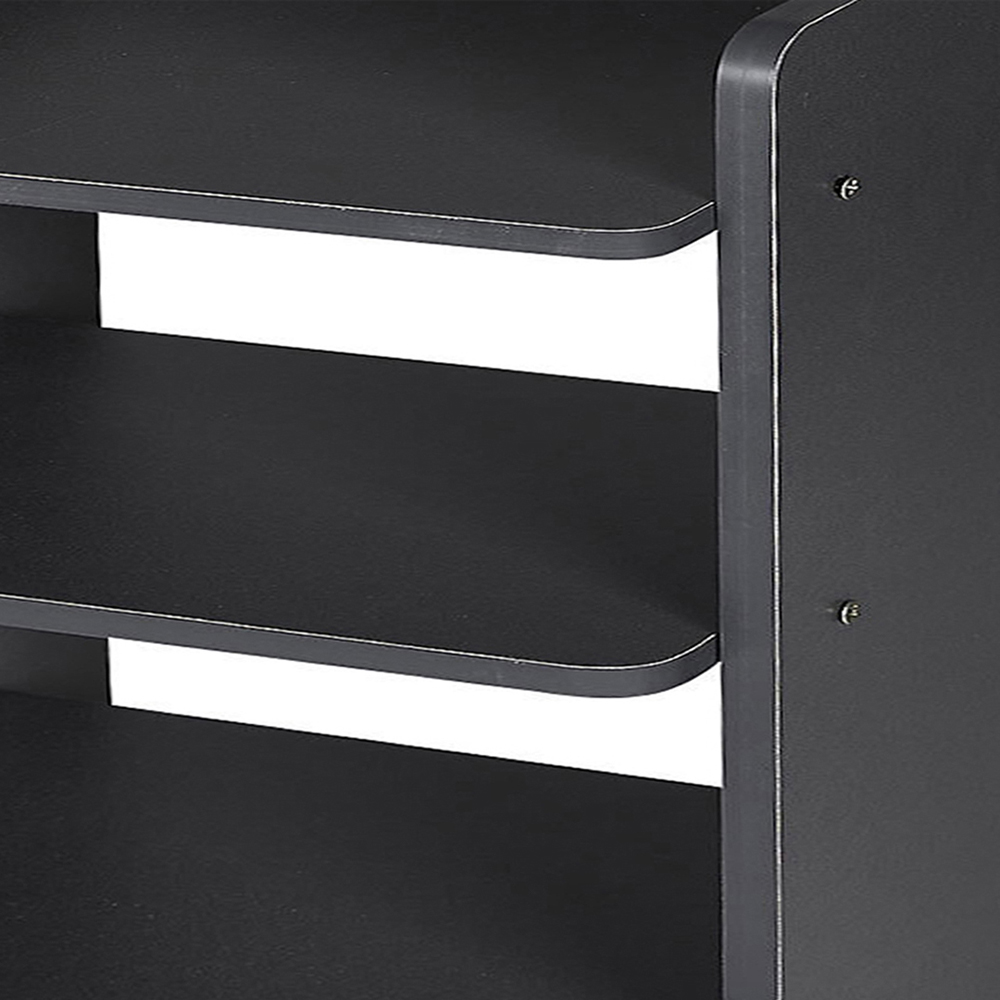 Living and Home 6 Shelf Black Wide Shoe Rack with Raised Guardrail Image 4