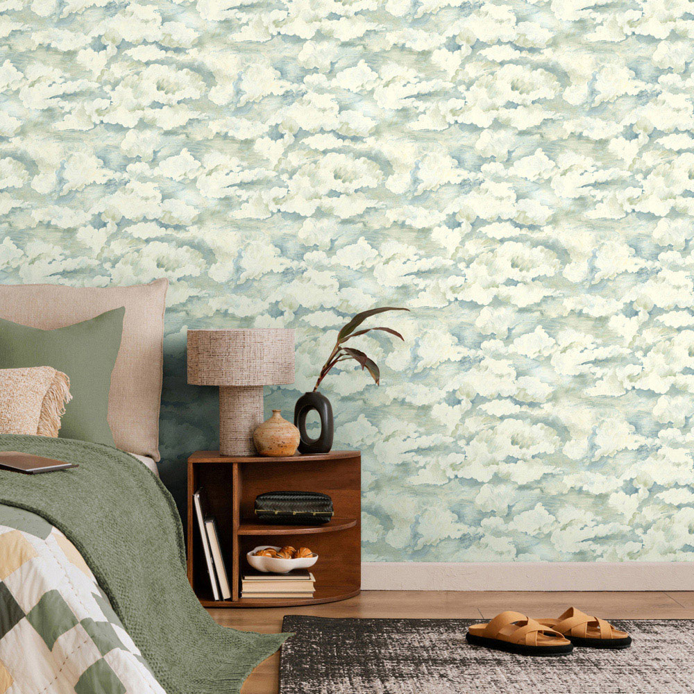 Holden Cloudscape Soft Aqua Wallpaper Image 3