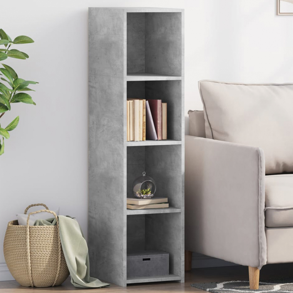 vidaXL 4 Shelf Concrete Grey Highboard Image 1