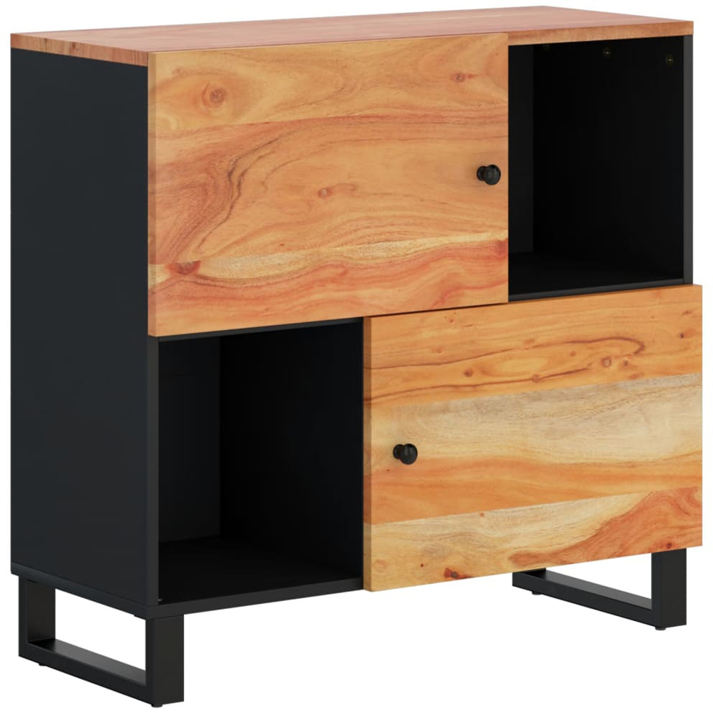 vidaXL 2 Door 2 Shelf Brown Acacia Wood Sideboard Image 4