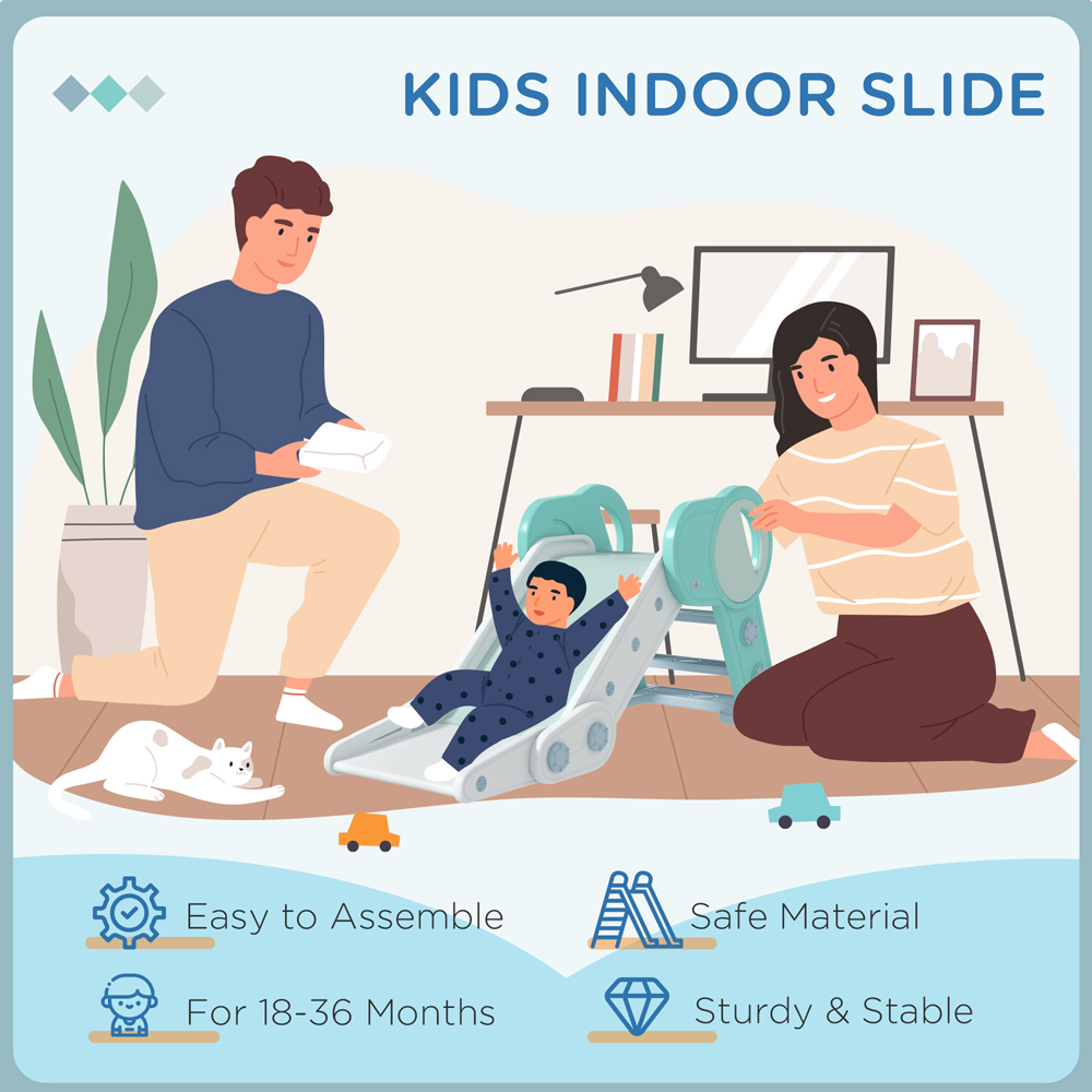 AIYAPLAY Green Kids Foldable Slide Image 7