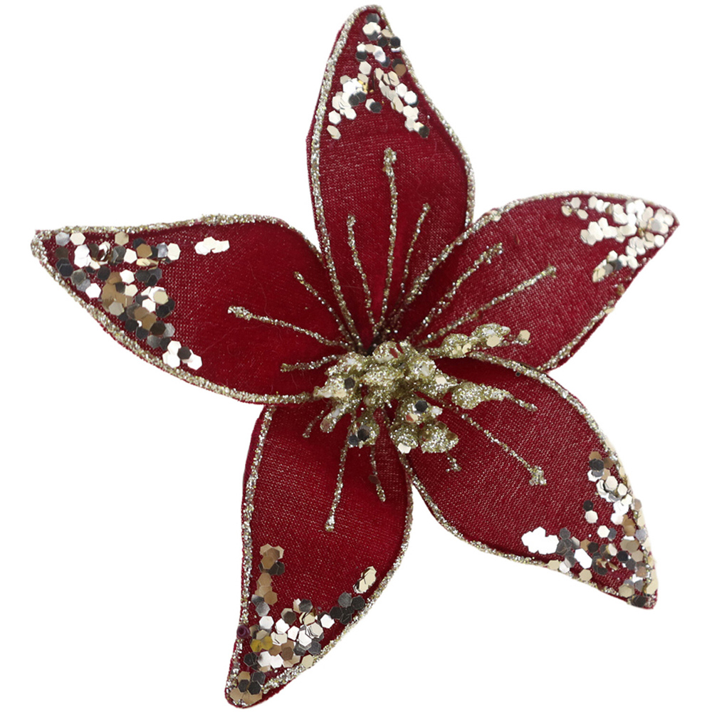Gold Glitter Poinsettia Clip Image 7