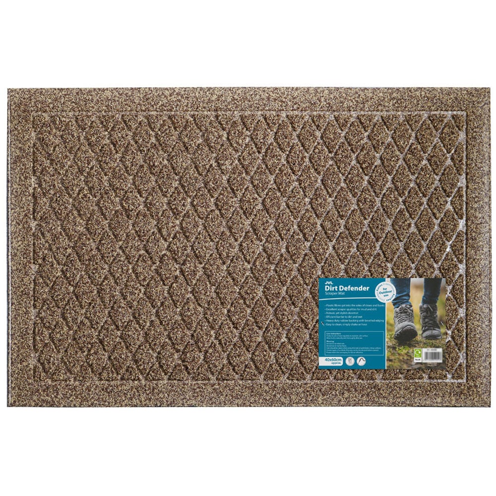 JVL Dirt Defender Beige Diamond Door Mat 40 x 60cm Image 3