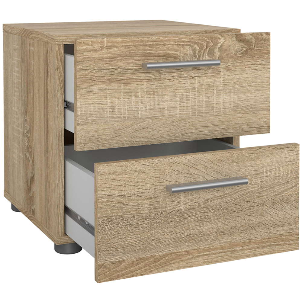 Florence 2 Drawer Oak Bedside Table Image 5