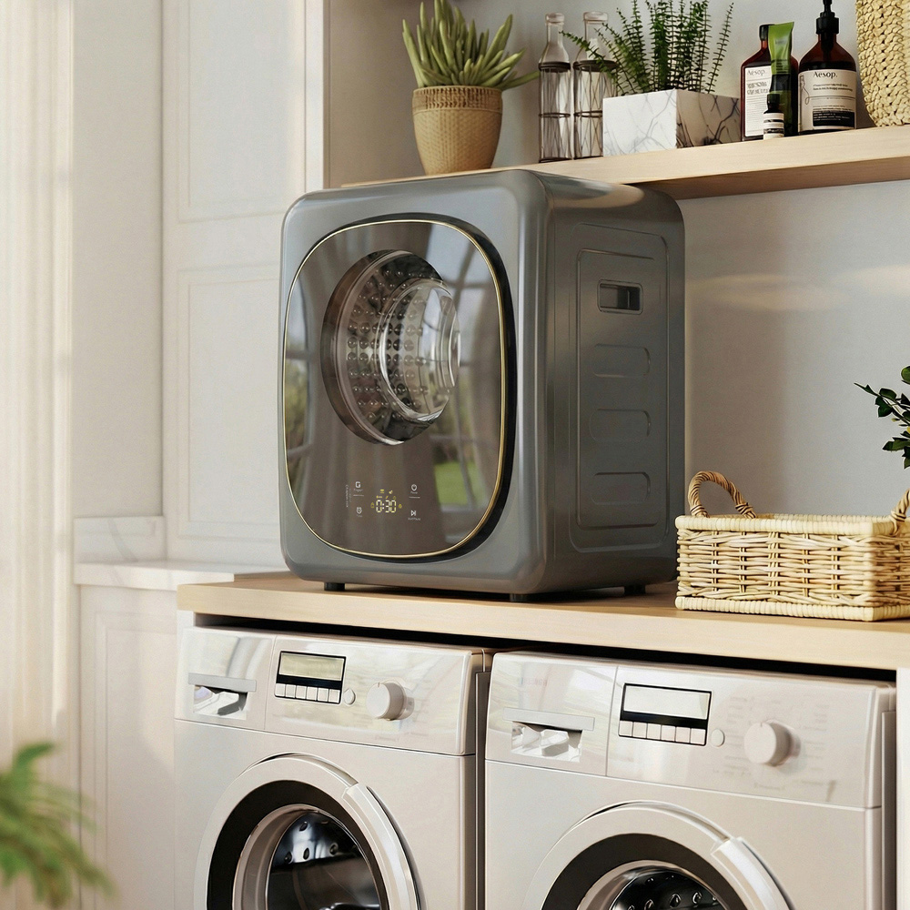 HOMCOM Grey Compact Small Tumble Dryer Machine 4kg 800W Image 3