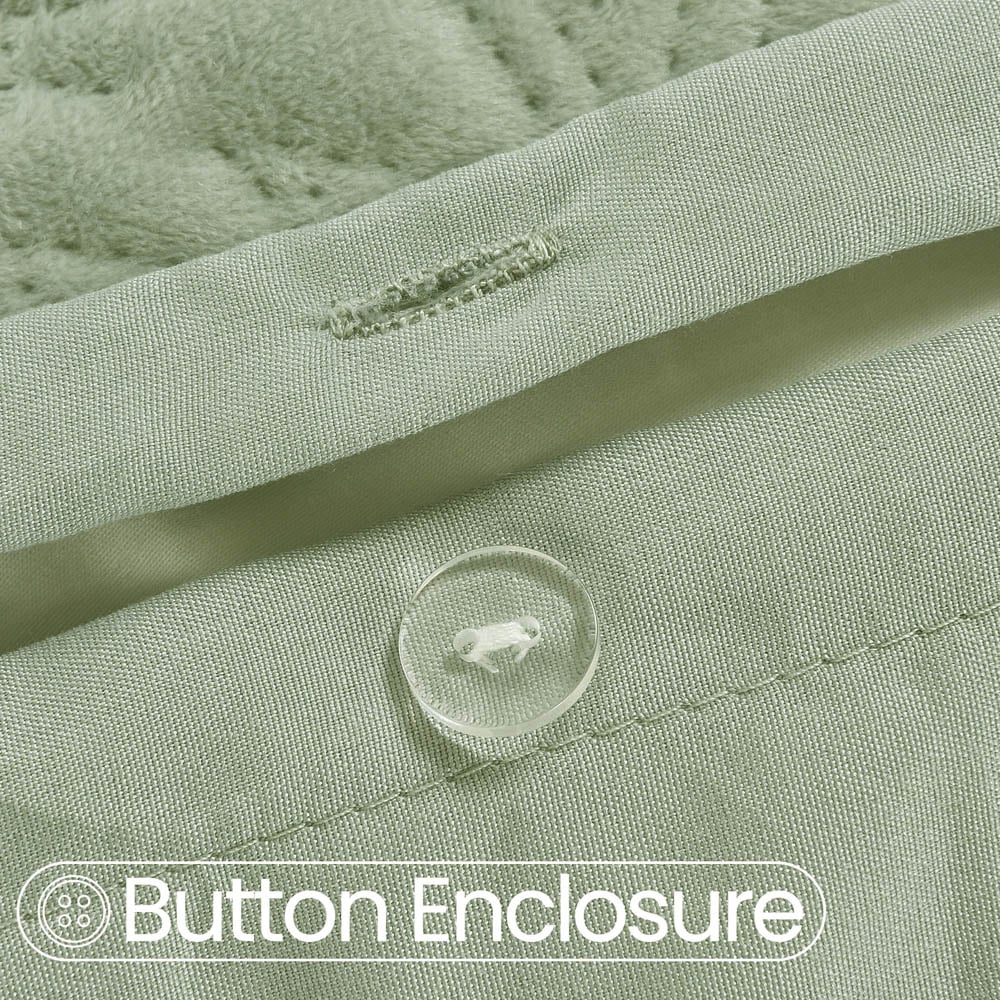 Velosso Double Sage Savannah Velvet Duvet Set Image 4