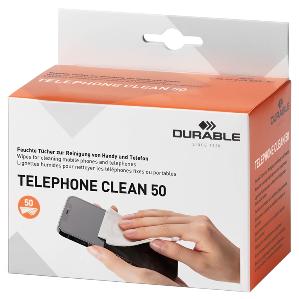 Durable Streak-Free Phone Cleaning Wipes with 50 Biodegradable Sachets Image 1