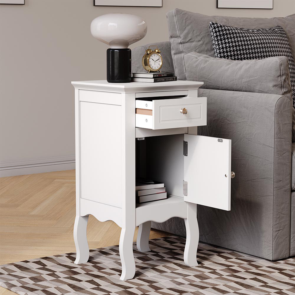 Living and Home Single Door Single Drawer Bedside Table Image 8