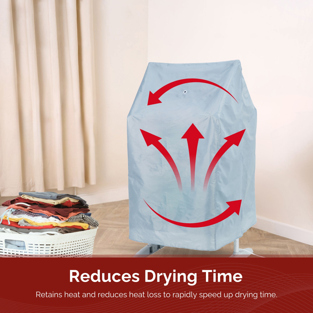 Rediffusion 3-Tier Heated Clothes Airer with Cover Image 4