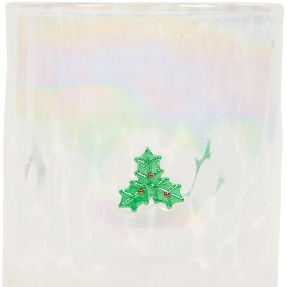 Iridescent Confetti Glass with Xmas Icons Image 6
