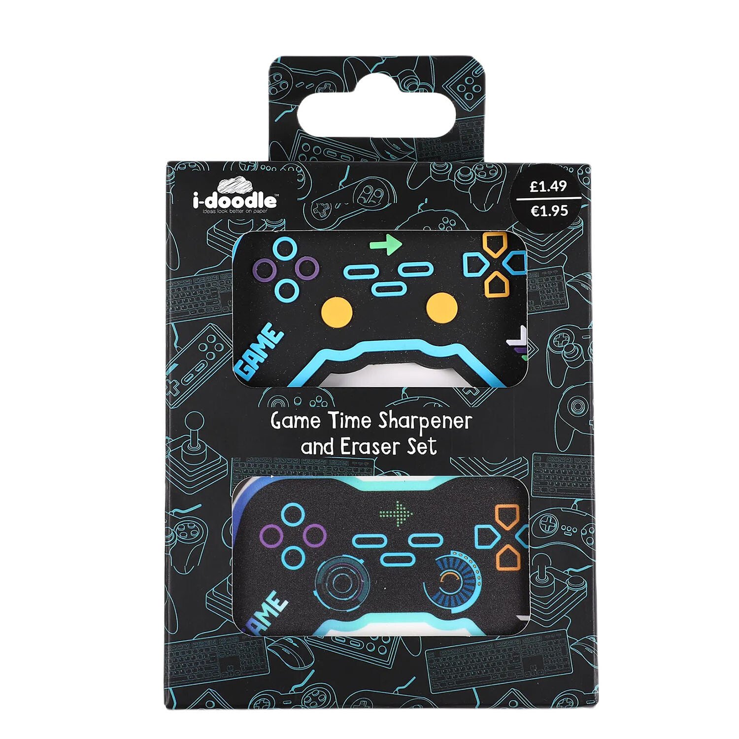 Game Time Sharpener and Eraser Set - Black Image 1