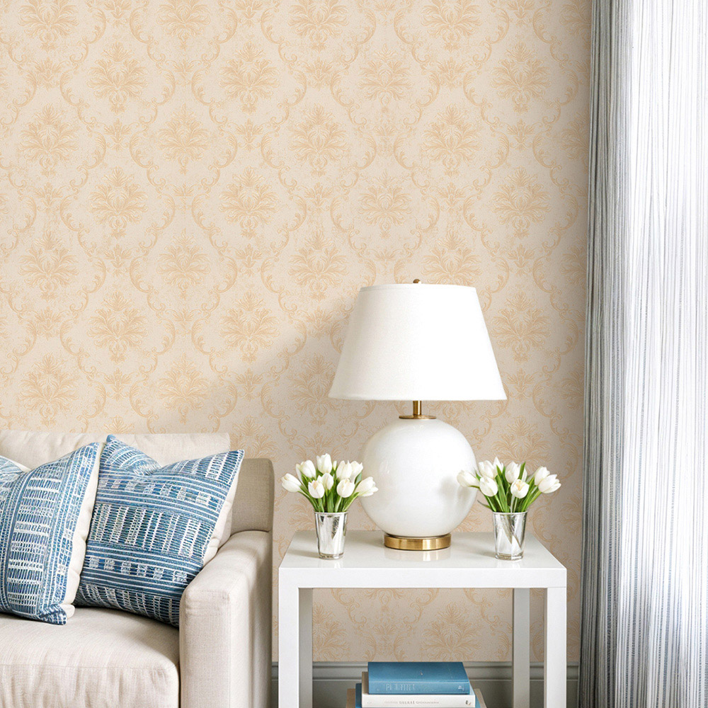 Living and Home Damask Pattern 3D Embossed Gold Non-Pasted Wallpaper Image 7