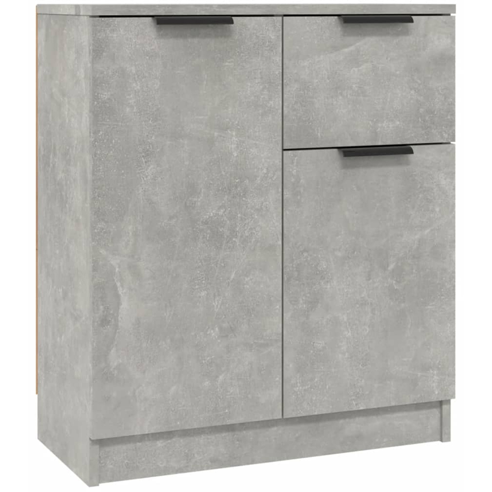 vidaXL 2 Door Single Drawer Concrete Grey Wooden Sideboard Image 2