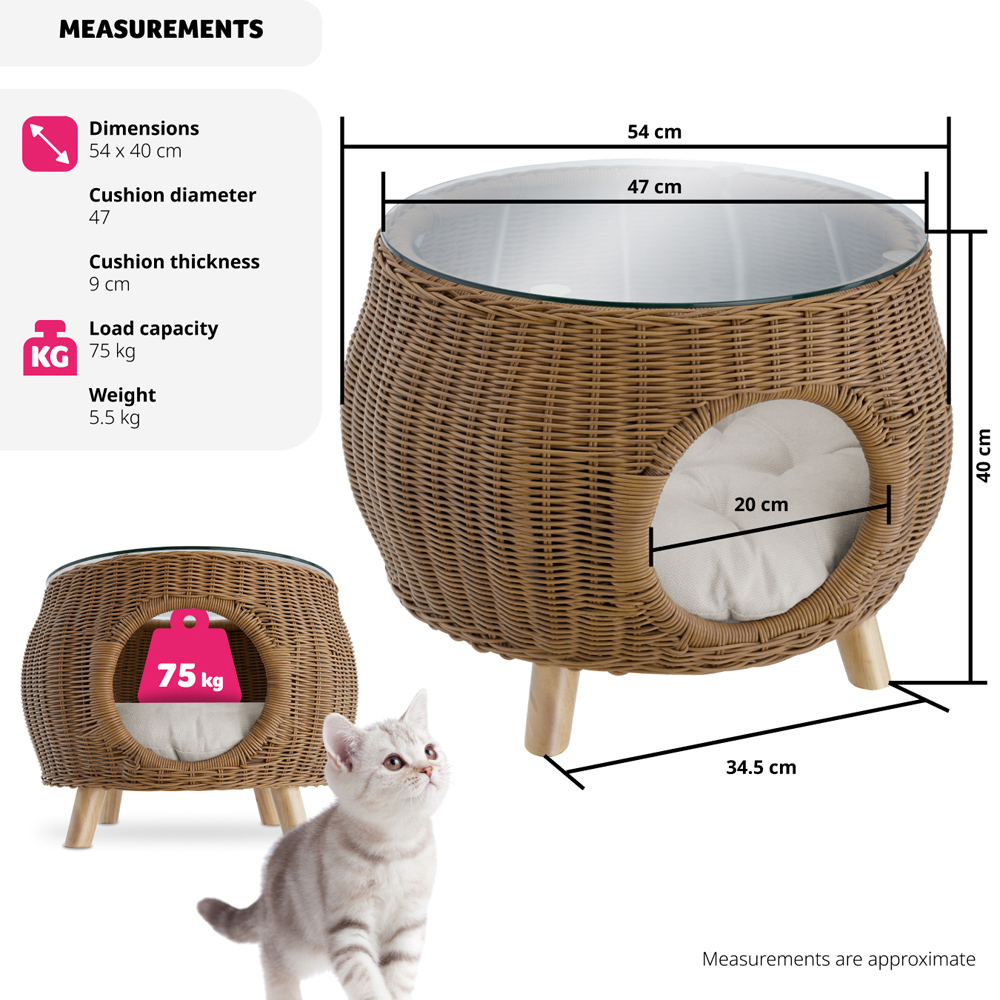 tectake Tivoli Coffee Table with Pet Bed Image 9