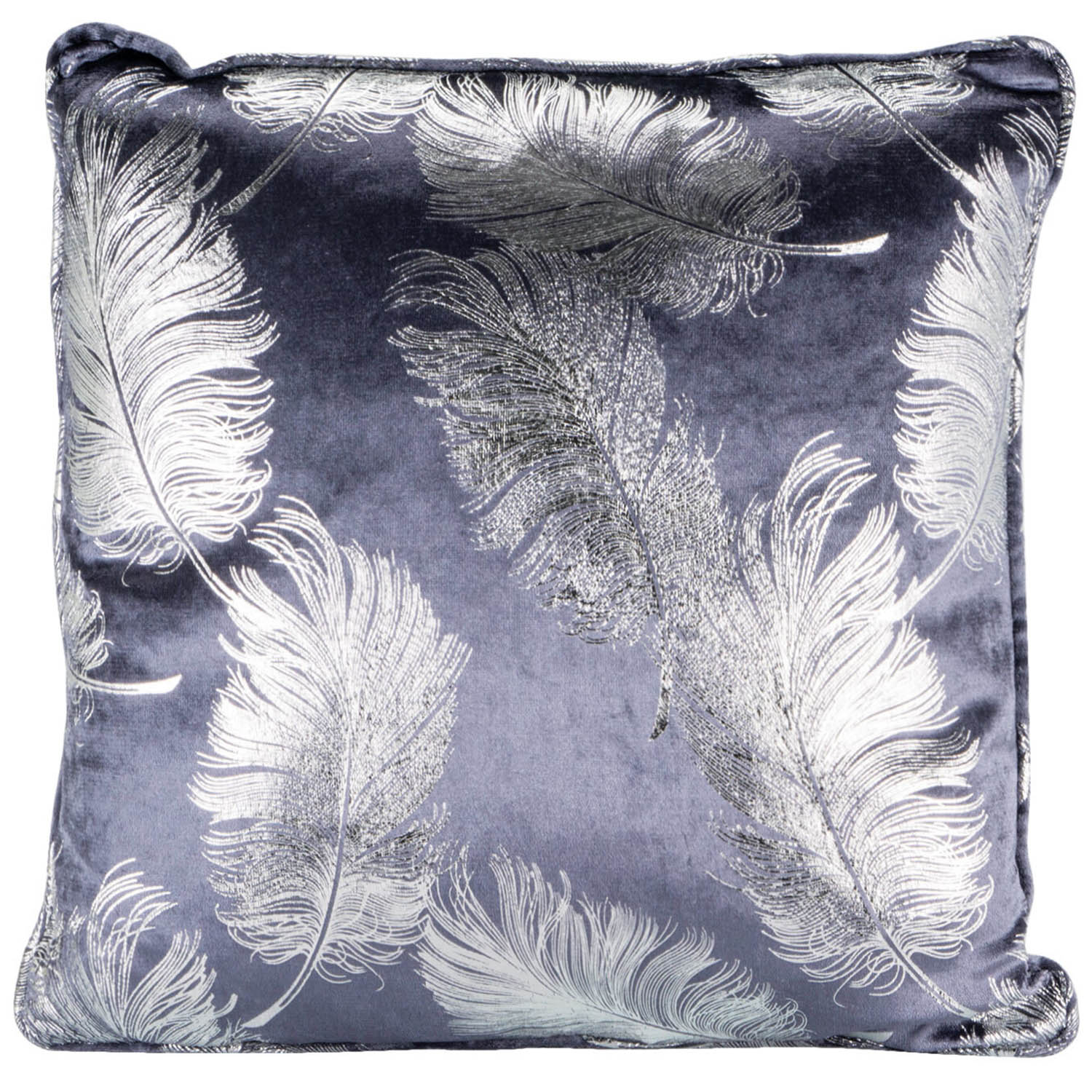 Divante Plume Charcoal Feather Cushion Wilko