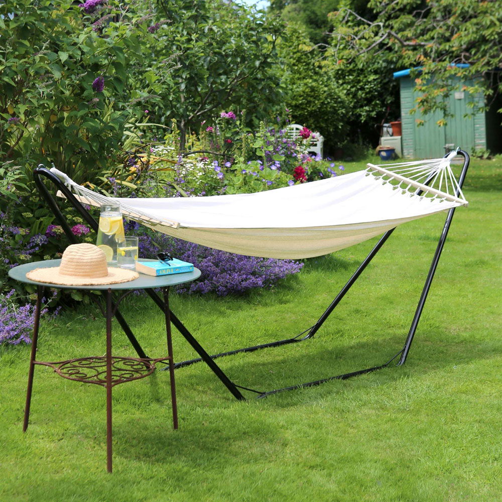 Harbour Housewares Natural Spreader Bar Garden Hammock Image 5