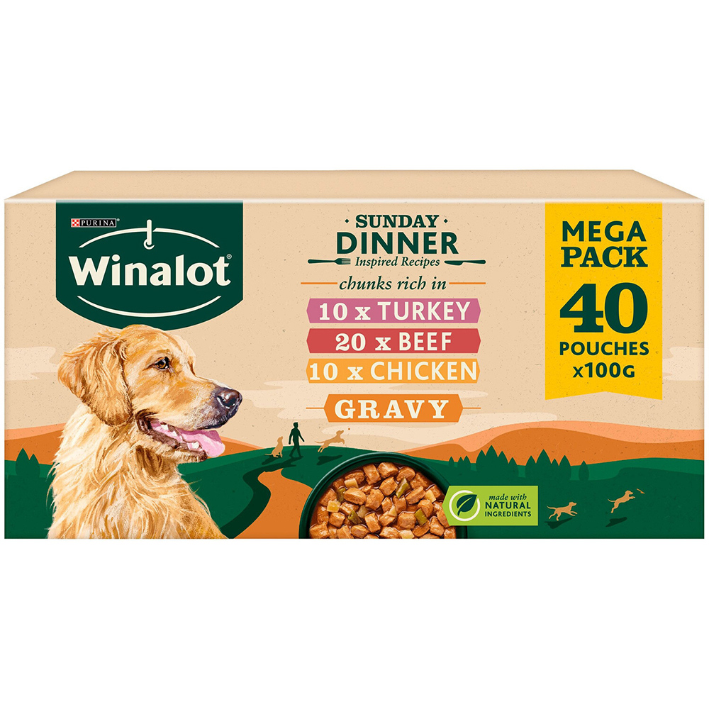 Winalot Sunday Dinner Mixed Gravy Adult Dog Food 100g 40 Pack Image 1