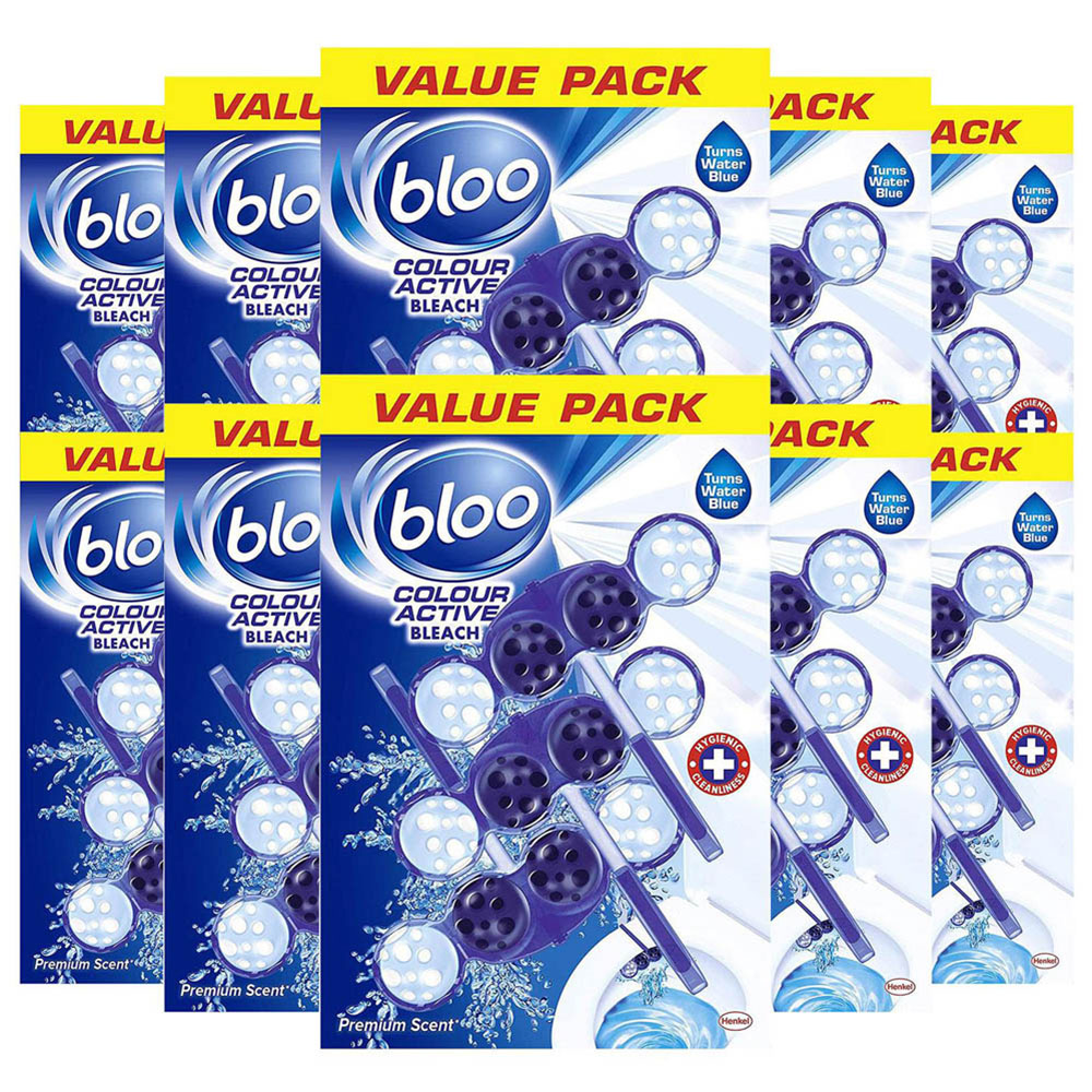 Bloo Colour Active Bleach Anti Limescale Toilet Rim Block 50g 30 Pack Image 1