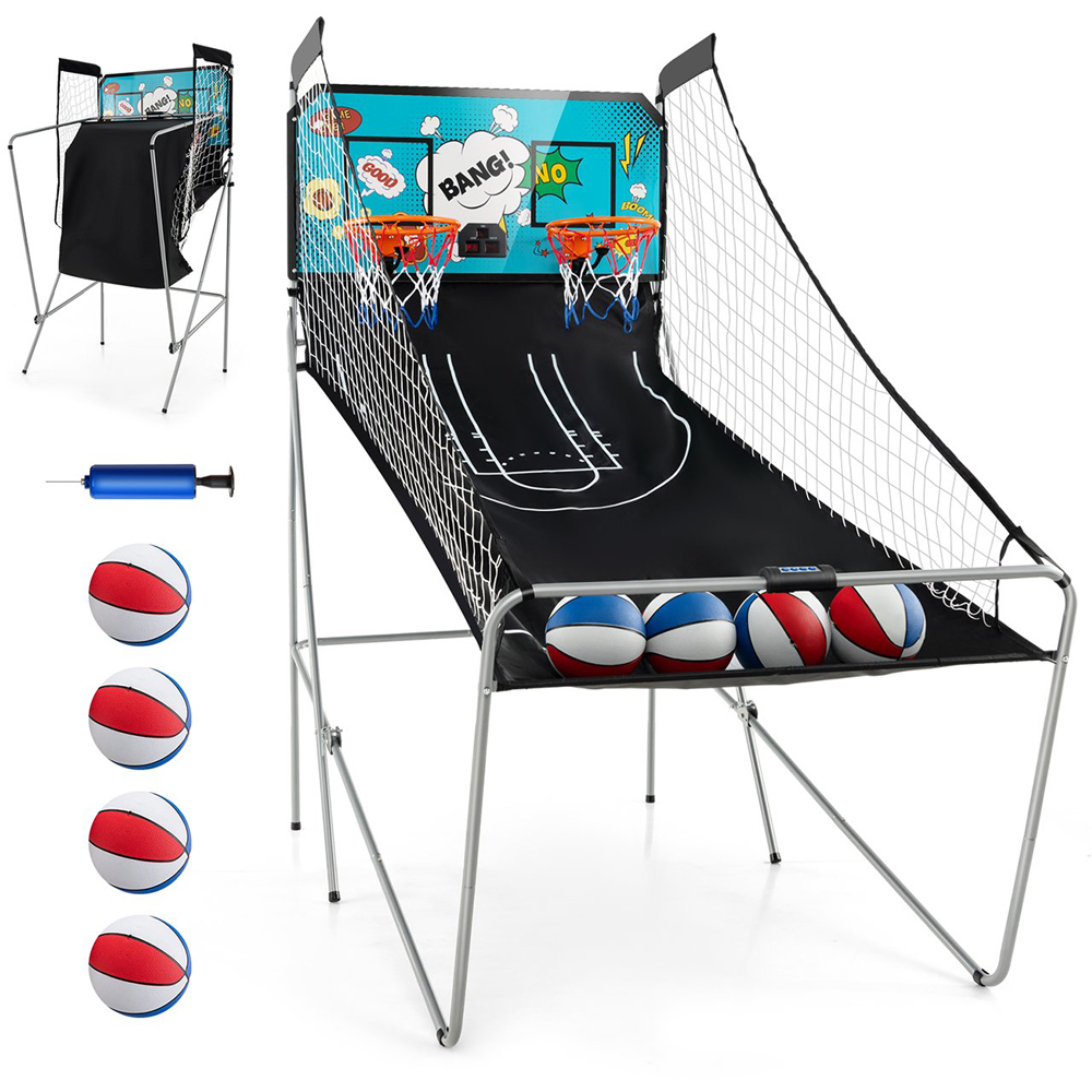 Costway 2 Player Green Indoor Basketball Arcade Game Image 3