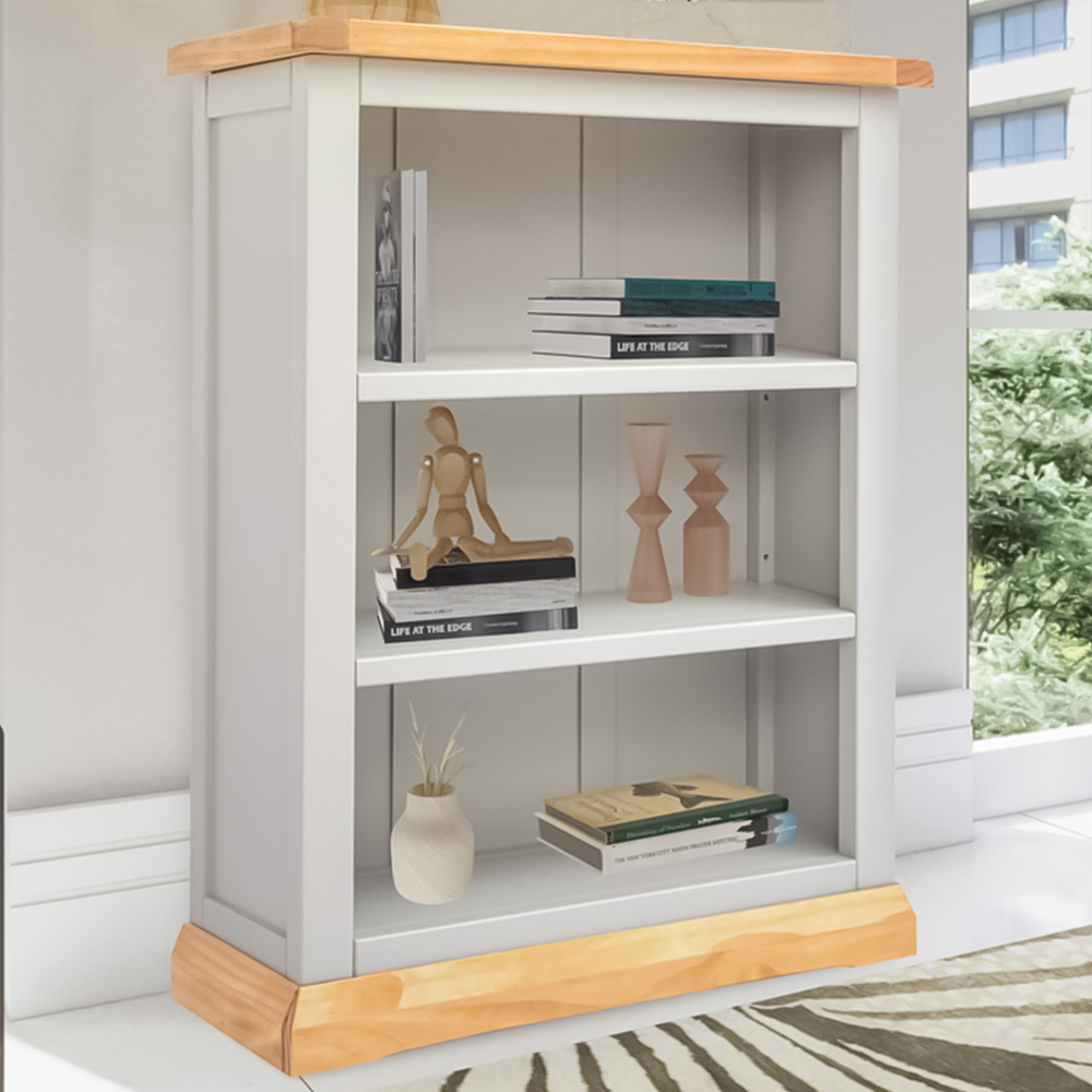 Bomporto 3 Shelf Light Grey Bookcase Image 1