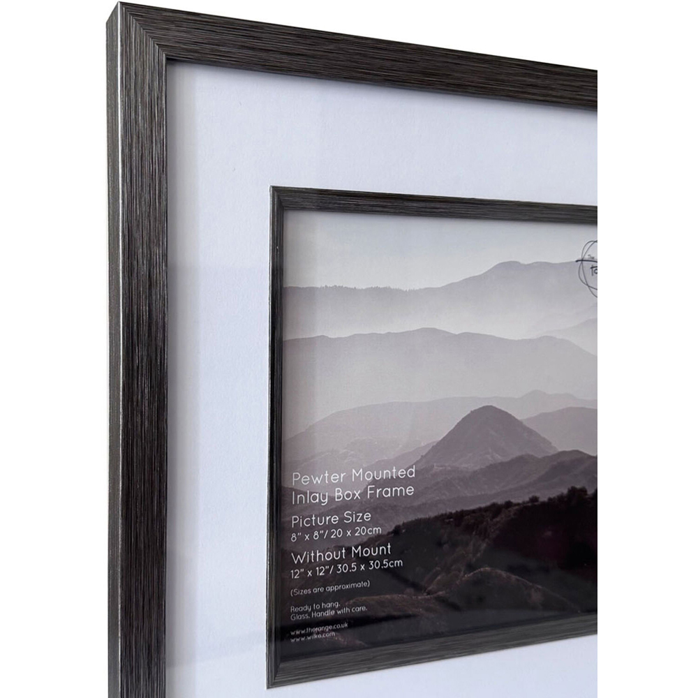 Mounted Inlay Box Photo Frame Pewter 8 x 8 inch Image 3