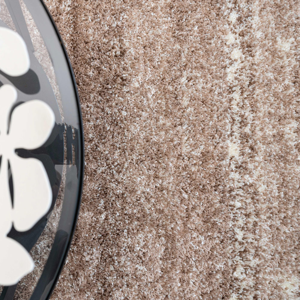 Kukoon Alder Stripe Beige Shaggy Rug 120 x 170cm Image 4
