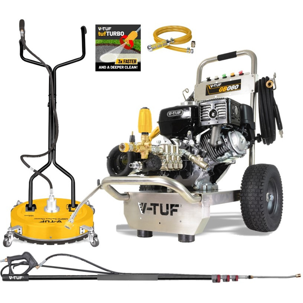 V-TUF GB080 9HP Industrial Gearbox Driven Pressure Washer 200Bar with Maintenance Starter Kit Image