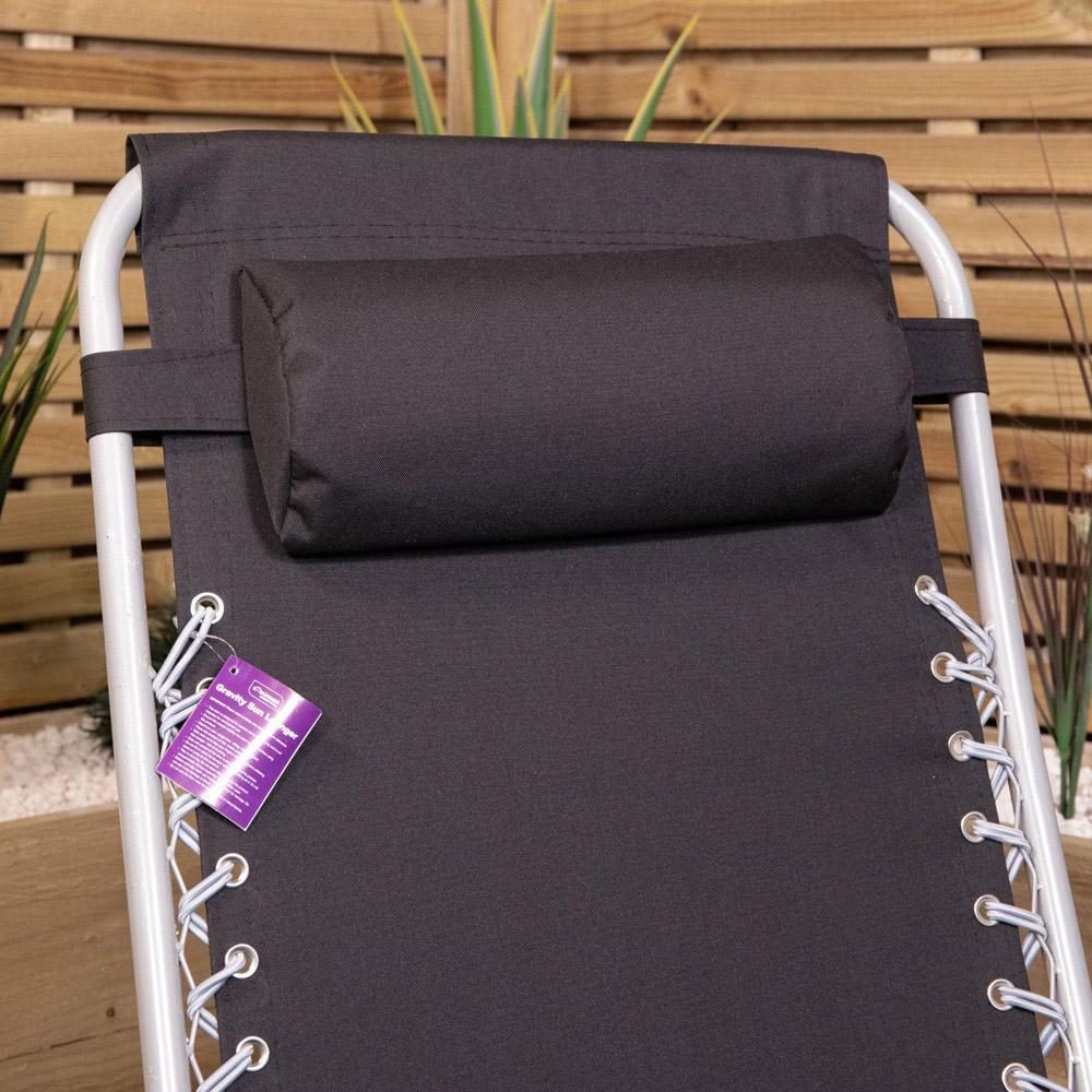 Samuel Alexander Black and Silver Multi Position Garden Sun Lounger Image 5