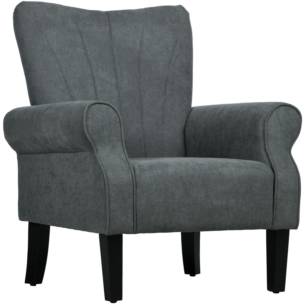 HOMCOM Modern Upholstered Accent Armchair with High Back Image 2