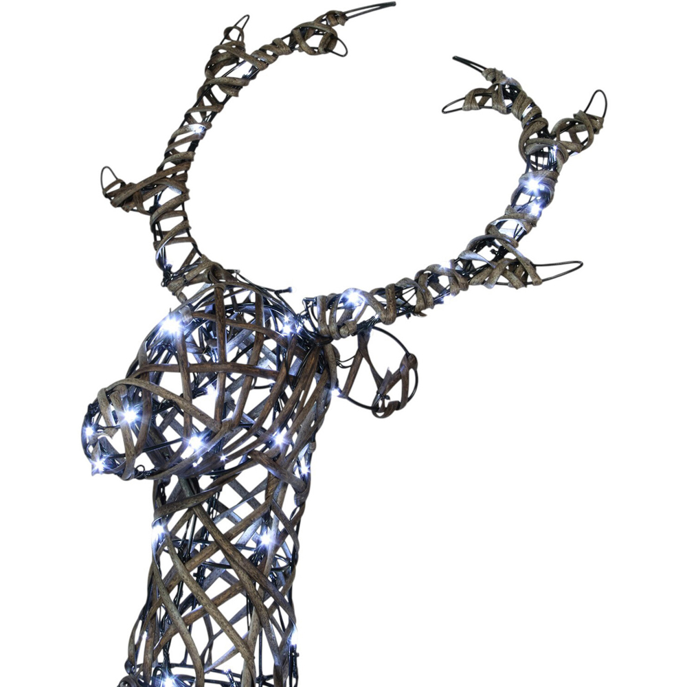 Rattan Effect LED Stag Decoration Natural Image 2