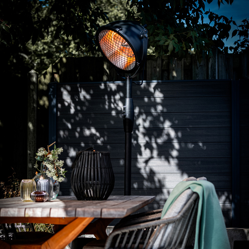 Sunred Indus Bright Black Standing Patio Heater 2100W Image 8
