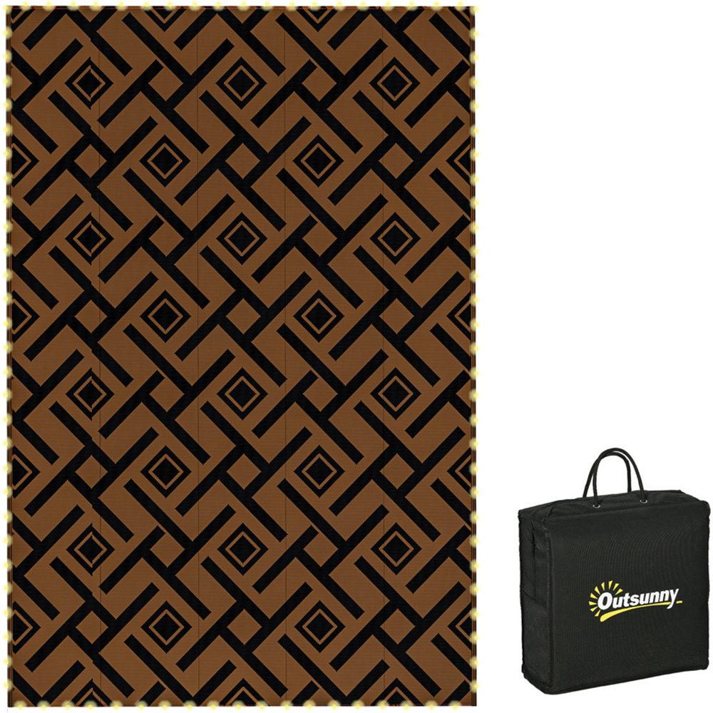 Outsunny Brown and Black Reversible LED Rug 182 x 274cm Image 3