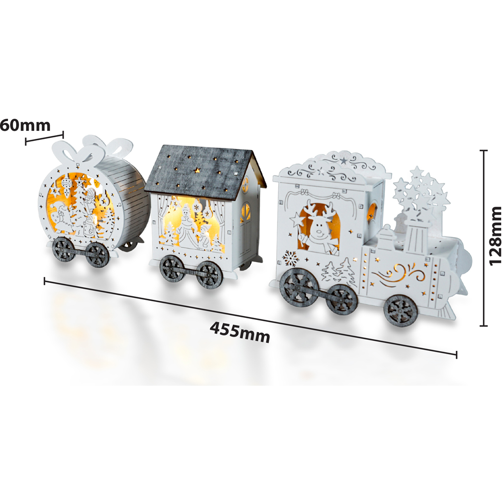 Xmas Haus Festive Led Wooden Train Image 6