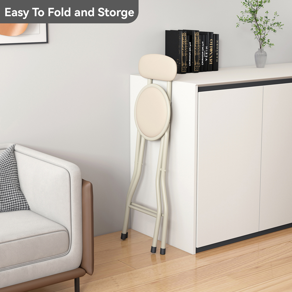 wilko Blue Padded Folding Bar Stool Set of 6 Image 4