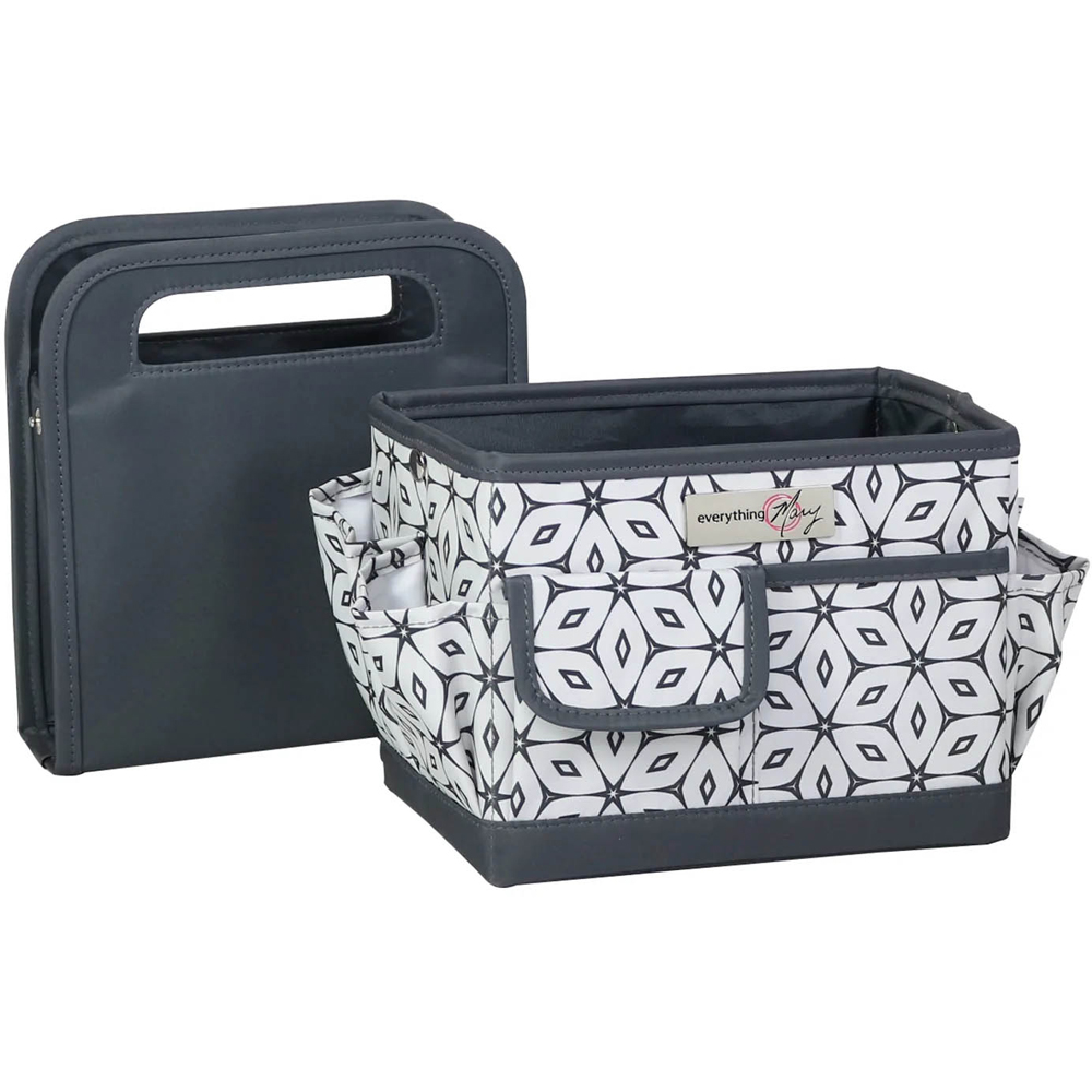 Everything Mary EVM12830-3 Grey and Cream Geometric Desktop Organiser 20.3 x 15.2 x 21.6cm Image 4