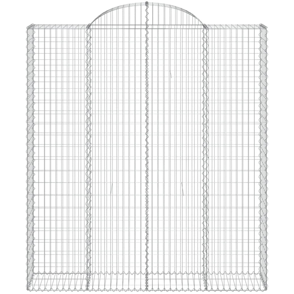 vidaXL Silver Galvanised Iron Arched Gabion Basket 220/240 x 50 x 200cm 13 Pack Image 2