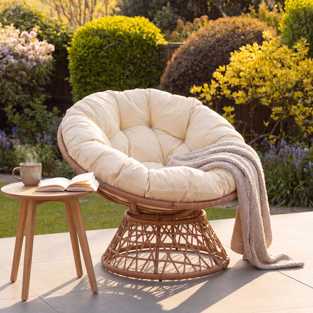 Artemis Home Liora Natural Swivel Papasan Chair Image 3