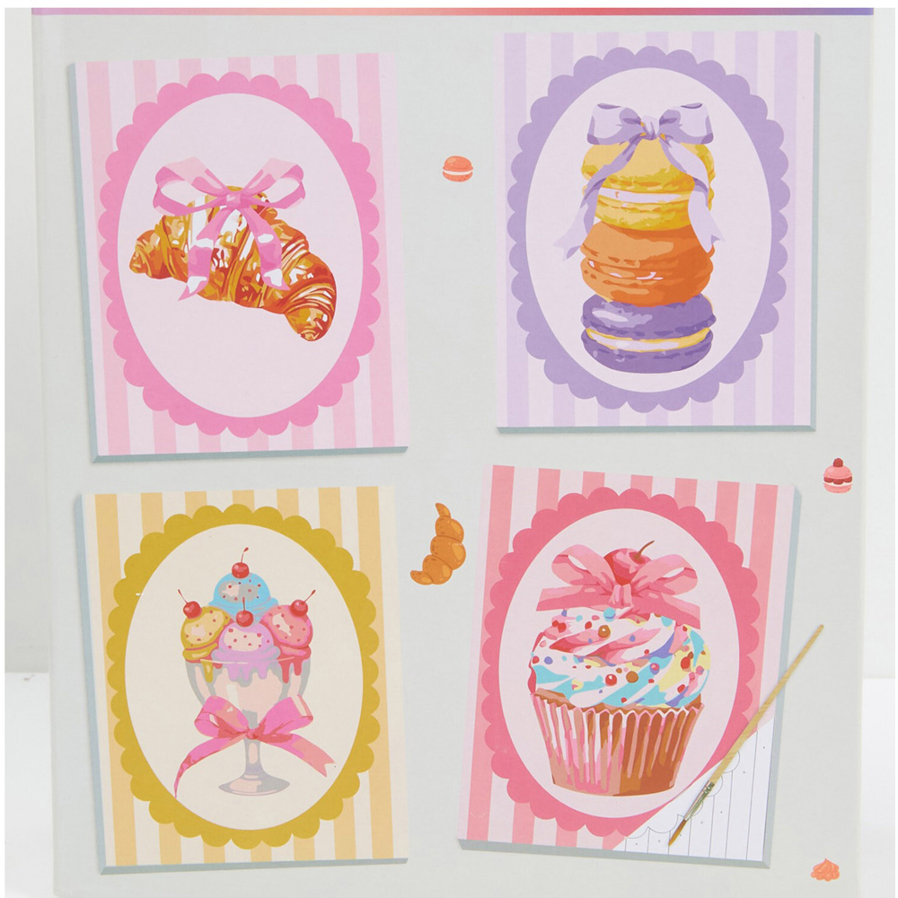 Pack of 4 Paint By Number Pastries Kits Image 3