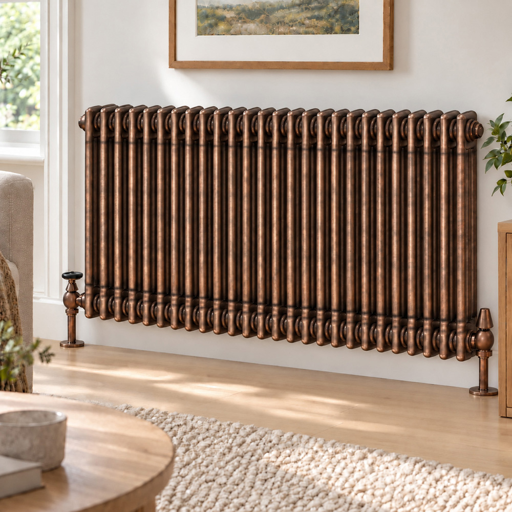 Go Bathrooms Clarence Antique Copper 3 Column 26 Section Radiator 600 x 1190mm Image 2