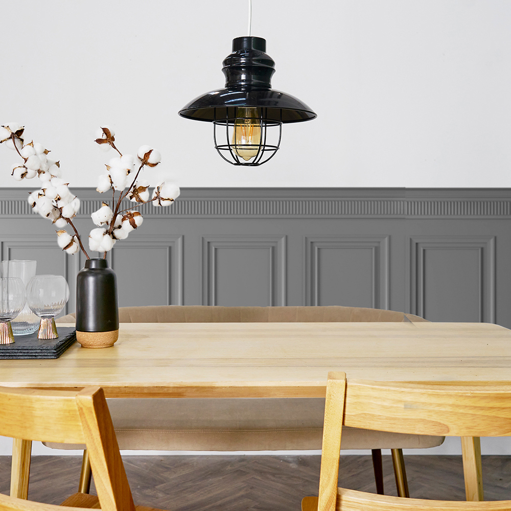 ValueLights Penglai Black Fishermans Basket Ceiling Pendant Lamp Shade Image 2
