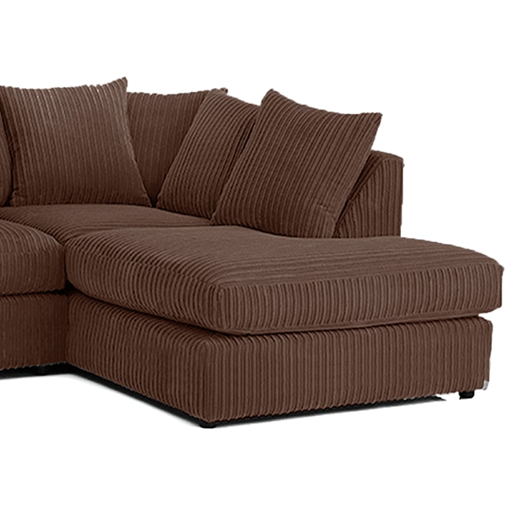Luxor 4 Seater Chocolate Jumbo Cord Right Hand Facing Scatter Back L Shaped Corner Sofa Set Image 3