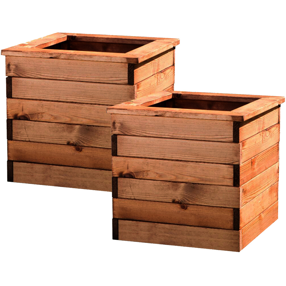 Lechuza Hortico Scandinavian Redwood Window Box Planter 47cm 2 Pack Image 1